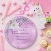 キンセアニェラ薄紫パープルフローラ紙プレート ペーパープレート (パーティー)