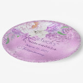 キンセアニェラ薄紫パープルフローラ紙プレート ペーパープレート (アングル)