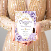 キンセアニェラ薄紫パープル金ゴールドフローラ 招待状