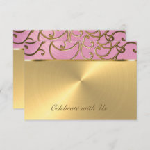 キンセアニェラ薄紫ピンクと金ゴールドフィリグリー渦巻き