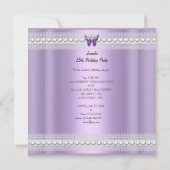 キンセアニェラ薄紫ピンクパールレースバタフライ 招待状 (裏面)