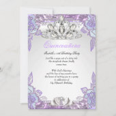 キンセアニェラ薄紫ピンク15thバースデーパーティー2 招待状 (正面)