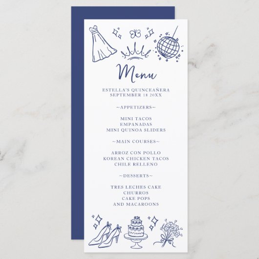 キンセアニェラ蝶フローラブモダンルーホワイト メニュー (正面/裏面)