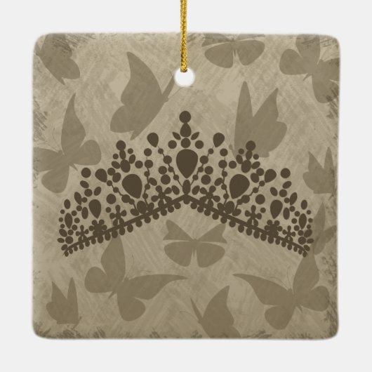 キンセアニェラ記念ギフト赤い蝶の写真 セラミックオーナメント (裏面)