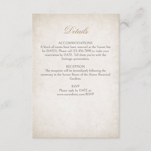 キンセアニェラ詳細 エンクロージャーカード (正面)