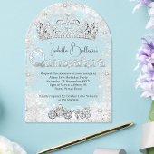 キンセアニェラ誕生日シルバースノーフレークスティアラ アクリル招待状