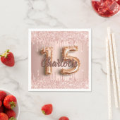 キンセアニェラ誕生日バラ金ゴールド乾燥 スタンダードカクテルナプキン (インサイチュ)