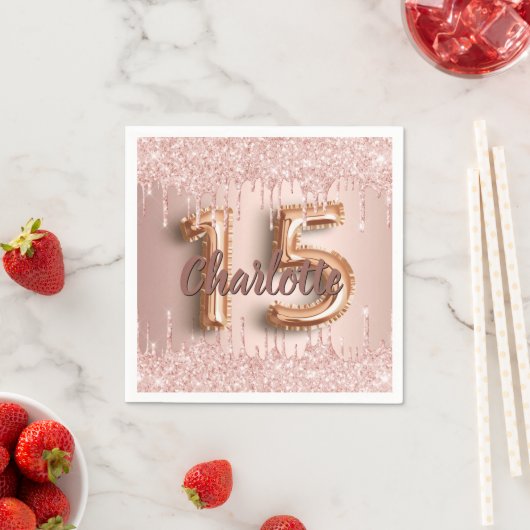 キンセアニェラ誕生日バラ金ゴールド乾燥 スタンダードカクテルナプキン (インサイチュ)