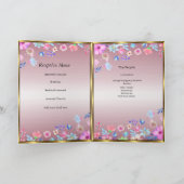 キンセアニェラ誕生日パーティーピンクと花 招待状 (内部)