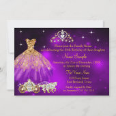 キンセアニェラ誕生日パープルドレスティアラキャリッジ 招待状 (裏面)