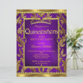 キンセアニェラ誕生日パープルブルーティアラ金ゴールド 招待状 (スタンド正面)