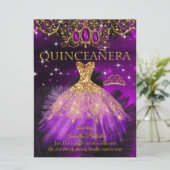 キンセアニェラ誕生日パープルマゼンタティアラ金ゴールド2 招待状 (スタンド正面)