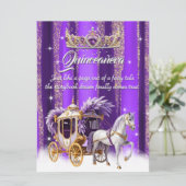 キンセアニェラ誕生日パープル金ゴールドシルバーキャリッジ 招待状 (スタンド正面)