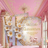 キンセアニェラ誕生日ピンク薄紫ダイヤモンド金ゴールドホース 招待状