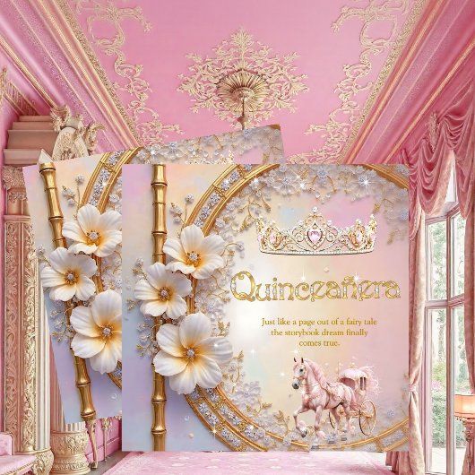 キンセアニェラ誕生日ピンク薄紫ダイヤモンド金ゴールドホース 招待状