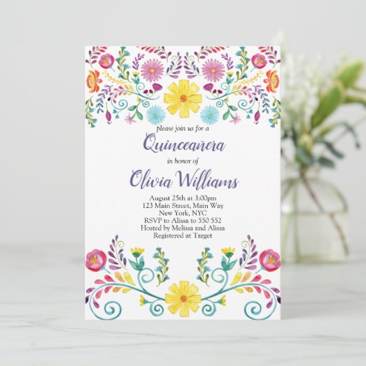 キンセアニェラ誕生日フィエスタフローラメキシコ 招待状 (スタンド正面)