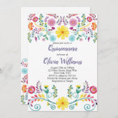 キンセアニェラ誕生日フィエスタフローラメキシコ 招待状 (正面/裏面)