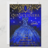 キンセアニェラ誕生日ブ王室のルーフェザーティアラ金ゴールド 招待状 (正面)