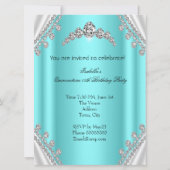 キンセアニェラ誕生日プリンセスティール（緑がかった色）ダイヤモンドラージ 招待状 (裏面)