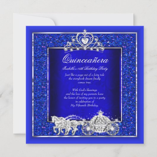 キンセアニェラ誕生日ホースキャリッジブ王室のルー 招待状 (正面)