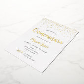 キンセアニェラ誕生日実在金ゴールド箔紙吹雪 箔招待状 (回転した状態)