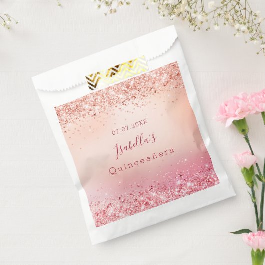 キンセアニェラ誕生日赤面ピンクローズ金ゴールド フェイバーバッグ (封をした状態)