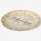 キンセアニェラ誕生日金ゴールド《写真》ぼけ味灯 ペーパープレート (アングル)