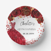 キンセアニェラ赤いドレスの花白 ペーパーボウル (正面)