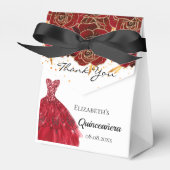 キンセアニェラ赤い白い花模様のドレ感謝していス フェイバーボックス (正面サイド)