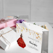 キンセアニェラ赤い白い金ゴールドの星はティアラ ラージペーパーバッグ