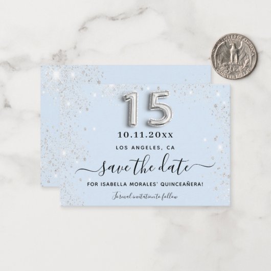 キンセアニェラ赤ちゃんブルー・シルバーはデートを救う ノートカード (正面/裏面インサイチュ)