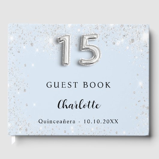 キンセアニェラ赤ちゃん青い銀のきらめき ゲストブック (正面)