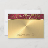 キンセアニェラ赤と金ゴールドの映画の渦巻き 招待状 (正面)