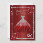 キンセアニェラ赤と銀のフローラ 招待状 (裏面)