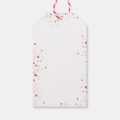 キンセアニェラ赤白グリッター吹き感謝してい出し ギフトタグ (裏面)