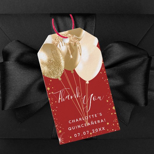 キンセアニェラ赤金ゴールド吹き感謝してい出し ギフトタグ