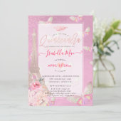 キンセアニェラ赤面エッフェルタワー蝶 招待状 (スタンド正面)