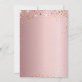 キンセアニェラ赤面ピンクのローズ金ゴールドドレスラグジュアリー 招待状 (裏面)