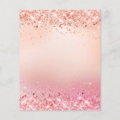 キンセアニェラ赤面ピンクのローズ金ゴールド予算の招待 チラシ (裏面)