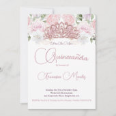 キンセアニェラ赤面ピンクウォーターカラーフローラ 招待状 (正面)