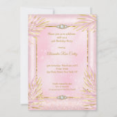 キンセアニェラ赤面ピンクティアラドレスバースデーパーティー 招待状 (裏面)