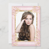 キンセアニェラ赤面ピンクティアラフォトバースデーパーティー 招待状 (裏面)