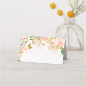 キンセアニェラ赤面ピンクバタフライフローラ座席表 プレイスカード (正面)