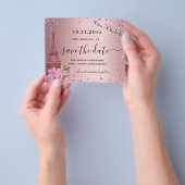 キンセアニェラ赤面ピンクパリ予算の日付を保存 チラシ (手)