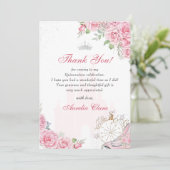 キンセアニェラ赤面ピンクフローラクラウンサンキューカード 招待状 (スタンド正面)