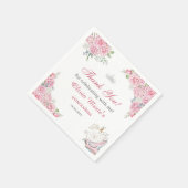 キンセアニェラ赤面ピンクフローラシルバークラウン スタンダードカクテルナプキン (角)