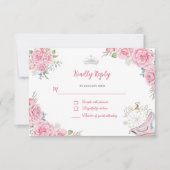 キンセアニェラ赤面ピンクフローラシルバークラウン 出欠カード (正面)