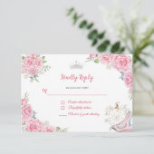 キンセアニェラ赤面ピンクフローラシルバークラウン 出欠カード (スタンド正面)