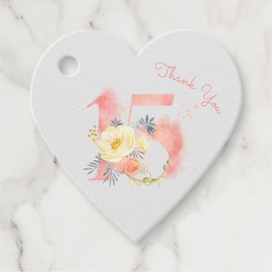 キンセアニェラ赤面ピンクフローラ番号15ありがとう フェイバータグ (正面)