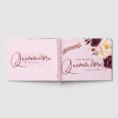 キンセアニェラ赤面ピンクブルゴーニュフローラ誕生日 ゲストブック (全面)